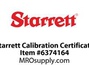 Starrett Calibration Certificate