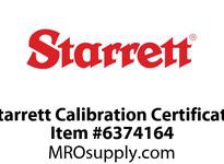 Starrett Calibration Certificate