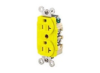 HUBBELL WIRING DEVICE-KELLEMS HBL53CM62 Receptacle,Duplex,20A,5-20R,125V,Yellow 