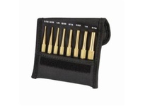 Starrett SB565Z Drive Pin Punch Set, 8 Pieces, Brass