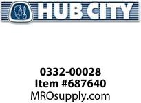 Hub City 0332-00028 Splined Coupling 