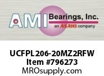 AMI 1-1/4 ZINC SET SCREW RF WHITE 4-BOLT FLANGE UCFPL206-20MZ2RFW NEW!